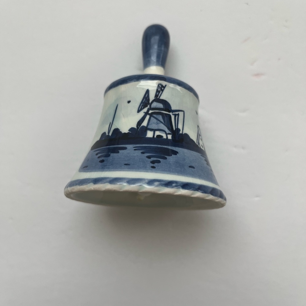 Blue Windmill Ornament Dutch Delft Pottery Blue and White Delft Windmill.
